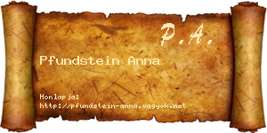 Pfundstein Anna névjegykártya